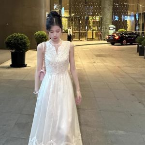 White Strapless Tea Dress French Elegance