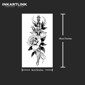 Flower dagger temporary tattoo sticker waterproof magic tattoo lasts to 15 days fake tattoo semi permanent tattoo