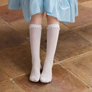 Little Naive | Lace Trim Antibacterial Breathable Mid-calf Socks
