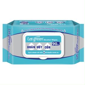Combo 6 Bao Khăn Giấy Ướt Có Cồn Let-green 90 miếng/bao