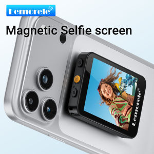 Lemorele | Wireless Magnetic Phone Rear Camera Selfie Screen Mini Vlog Selfie Monitor Video Recording/Vlog Live Stream/Outdoor Selfie Tool