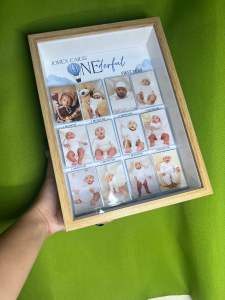 Monthly Milestones Shadow Box Frame Customized Wall or Table Frame