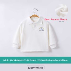 Hamqi | Winter Polo Shirt for Boys White Long Sleeve Pullover