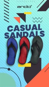 Sandal Jepit Pria - ANDO BOOSTER - Wide Fit - Size 38 - 42 OBRAL !!!