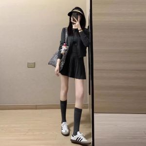 PEIZIXUAN | Gray Knit Autumn Set Dress Small Sizes
