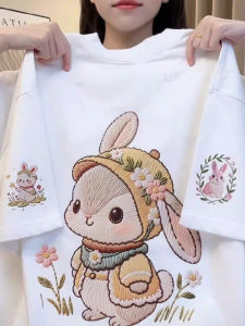 YEBO | Plus Size Cartoon Rabbit Print Loose T-Shirt