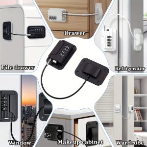 Peti sejuk peti sejuk peti sejuk peti sejuk dengan kata laluan kunci pintu peti sejuk bukti untuk peti sejuk dapur kabinet dan laci almari tingkap pintu-tiada alat perlu atau gerudi