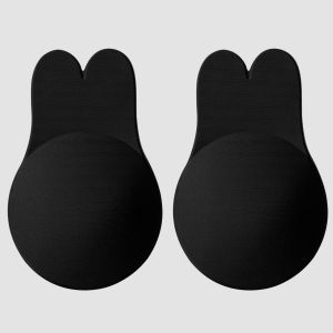 บราดันทรงแบบแปะติด ซิลิโคนไร้สาย บราไร้สายแบบซิลิโคน ใช้ซ้ำได้ เทปยกกระชับหน้าอกแบบเหนียว แผ่นปิดจุกนมแบบกระต่าย แผ่นเสริมหน้าอก