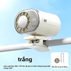 Quạt Mini Kẹp Xe Hơi Sạc USB Quạt Làm Mát Di Động Có Màn Hình LED Dùng Cho Bàn Làm Việc Cắm Trại Xe Tải Xe RV Xe Sedan 199 Tốc Độ Sử Dụng Ngoài Trời
