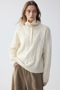 epoque de rueen | Elegant Business High Neck Yarn Blend Sweater
