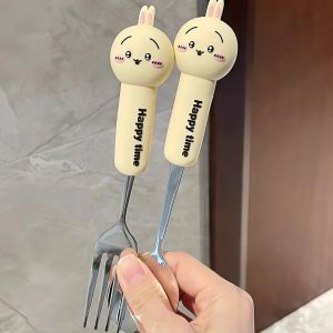 Bộ Thìa Đũa Bằng Thép Không Gỉ 304 Hoạt Hình Cho Trẻ Em Bộ Đồ Ăn Gia Đình Thiết Kế Hoạt Hình Đồ Dùng Ăn Uống Bền Bỉ