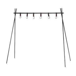 Durable Camping and Hiking Storage Rack with Hooks and Foldable Triangle Design for Efficient Camp Kitchen Organization Heavy Duty Steel