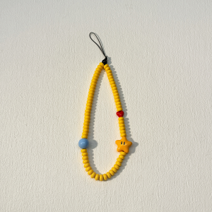 Dopamine Yellow Star CCD Camera Chain Pendant Lanyard Mobile Phone Case Handbag Keychain Earphone Cover Anti-Loss Chain Womens Universal Phone Accessories