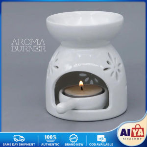 Ceramic Essential Oil Lamp Aroma Burner Aromatherapy Candle Fragrance Holder For Essential Oil Wax Candle Melt Holder Candle lamp Flora Style