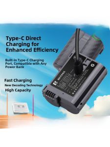 FengBiao EN-EL15C Camera Battery Type-C Direct Charge Compatible with Nikon Z8 ZF Z7 Z6II Z5 D7200 D7100 7000 D610 D750 D800 D600 DSLR Accessories