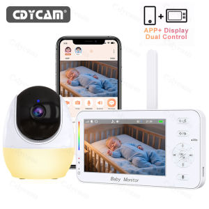 4.3" 1080P WiFi Baby Monitor Phone APP Remote View Nanny Night Light VOX Night Vision Lullabies Temperature Video Monitor Camera