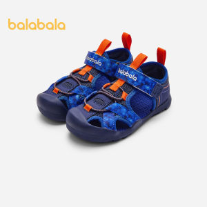 Balabala Childrens Shoes Childrens Sports Sandals Boys Beach Shoes 2024 New Summer Baotou Non Slip Shoes Velcro