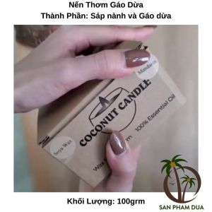 Nến Thơm 200g Nến Thơm Gáo Dừa Và Sáp Đậu Nành Tự Nhiên Nhiều Mùi Hương Tinh Dầu