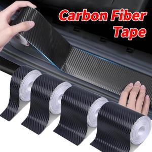 3D Carbon Fiber Car Sticker Anti Scratch Vinyl Film DIY Paste Protector Strip  Auto Door Sill Side Mirror Waterproof Protective Decal