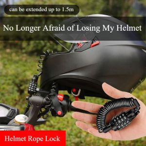 Electric Bicycle Helmet Lock Motorcycle Bike Anti-theft Lock Mountain Bike Password Lock Baby Stroller Lock Portable Steel Wire Cable Lock