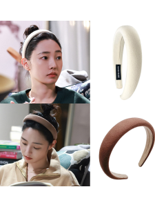 White Baihe Same Style Yellow Headband High Skull Top Barrettes Headband Headdress White Lily Accessories Female Face Wash Barrettes Brown