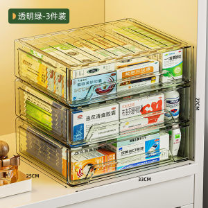 Acrylic Medicine Storage Box Drawer Type Transparent Home Use Desktop Organizer Box Square Shape Plastic Material