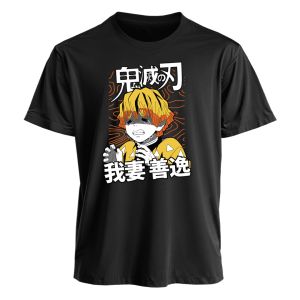 Demon Slayer Zenitsu Anime T Shirt Men Women Summer Short Sleeve Graphic Tee Cartoon Print Tops Casual Streetwear Fashion 2026