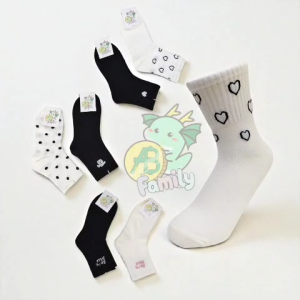 S11 [5PASANG] Kaos Kaki Wanita Dewasa Panjang Style Korea Lucu Premium