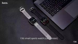 【สายสนับสนุน】HOCO Y36 นาฬิกาสปอร์ตอัจฉริยะ 1.72 นิ้วหน้าจอTFT Touch Squareจอแสดงผลความละเอียดสูงบลูทูธ 5.3 ผู้ชายผู้หญิงมัลติฟังก์ชั่นIP67 นาฬิกากันน้ำสำหรับสมาร์ทโฟนทุกรุ่นสากล
