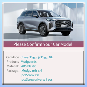 For Chery Tiggo 9 Tiggo 8L 2024~2026 2025 Car Wheel Mudquard Flaps Mud Skin Cover Guards Fenders Splash Parts Accessories 4PCS