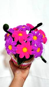 Fuzzy Wire Ready made Flower Table Centerpiece Souvenir Flower Decorations