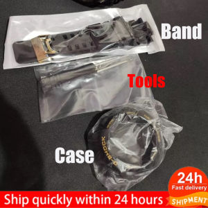 Vỏ silicon trơn + Dây đeo cho CASIO G Shock ga/Gd/GLS/120/110/100 ga140 ga150 khóa nhựa màu vàng + dụng cụ miễn phí