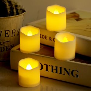 6/12Pcs LED Candle Flameless Creative Wishing Tea Light Warm White Electronic Candle for Wedding Party Home Christmas Decoration