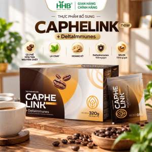 Caphelink New Cà Phê Hòa Tan Lá Chay Hoàng Kỳ Hộp 20 Gói x 16g