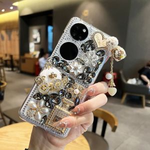 Luxury Diamond Embedded Foldable Screen Phone Case for Huawei Pocket2 P60 P50 PocketS Pura70 New Model Google PixelFold