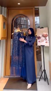 BISA COD - BEST SELLER Nisya Dress Size MLXLXXL Bahan Silk mix Brukat Premium / Gamis Kondangan Wanita / Gamis Wanita Terbaru 2024 Lebaran / Dress Muslim Pesta Terbaru 2024 / Fashion Wanita Muslim