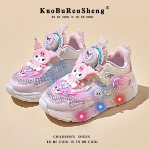 KUOBURENSHENG | Slip Resistant Light-up Breathable Girls Shoes