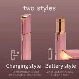 USB Rechargeable Lipstick Electric Shaver Face Armpit Private Part Hair Removal Machine Womens Lip Hair Leg Hair Removal Device Facial Epilator painless and safe