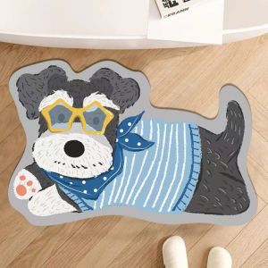 VIKAMA Cute Dog Irregular Floor Mat Non‑Slip Cartoon Poodle Shaped Doormat Decor Rug for Bedroom Entryway Bathroom Indoor Home