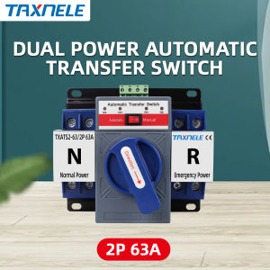 TAXNELE ATS 2P 63A 230V Micro Circuit Breaker Dual Power Automatic transfer switch Auto transfer switch MCB type