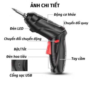 Bộ máy khoan điện cầm tay Dụng Cụ Sửa Chữa Điện Bền Bỉ Pin Lithium Tuốc Nơ Vít Lắp Ráp Mini Gia Dụng