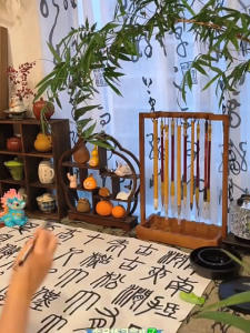 Giá treo bút thư pháp Lan Trai chất liệu gỗ Nam Trúc kiểu dáng cổ điển dùng trưng bày bút vẽ thư pháp