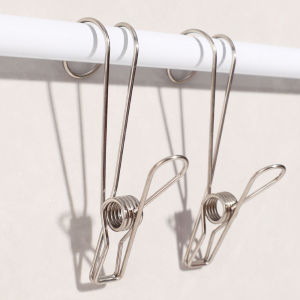 Durable Stainless Steel Long Clips for Clothes Towel Hat Clip Laundry Strong Windproof Fixed