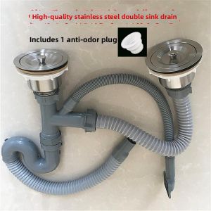304 Stainless Steel Single or Double Bowl Sink Odor-Proof Drain