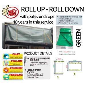 (8ft x 10ft)ROLL UP/ROLL DOWN with PULLEY & ROPE LOWEST PRICE