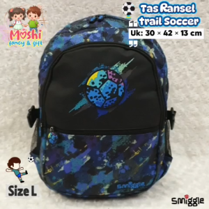 Tas Ransel Sekolah Motif Trail Soccer / Tas Gendong Anak Laki-Laki Motif Bola size SD / Senior Backpack School Ball Boy