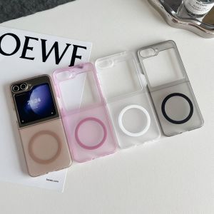 Samsung ZFlip6 Magnetic Charging Protective Case ZFlip5 ZFlip4 ZFlip3 Simple Foldable Anti-Fall Cover Full Protection Shell