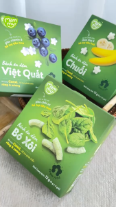 Combo bánh ăn dặm cho bé vị Thanh long Việt quất Khoai lang Chuối Bắp hộp 12g