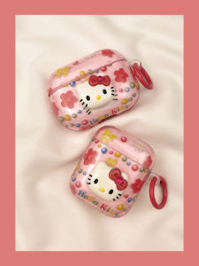 Cute Pink Flower KT Cat AirPods4 Protective Case Wireless Bluetooth  pro Earphone Cover Second Generation Third Generation Aipods2 Airpodpro Fourth Generation Box