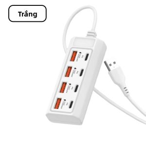 elough | Cổng Sạc Đa Năng 25W 8 Trong 1 Tích Hợp Sạc Nhanh Bộ Chuyển Đổi Nguồn Với 4 Cổng A 3 Cổng C + Bộ Chuyển Đổi Ổ Cắm Điện